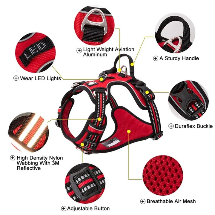 True Love No Pull Explosion Proof Dog Harness - Purple, M - Image 6