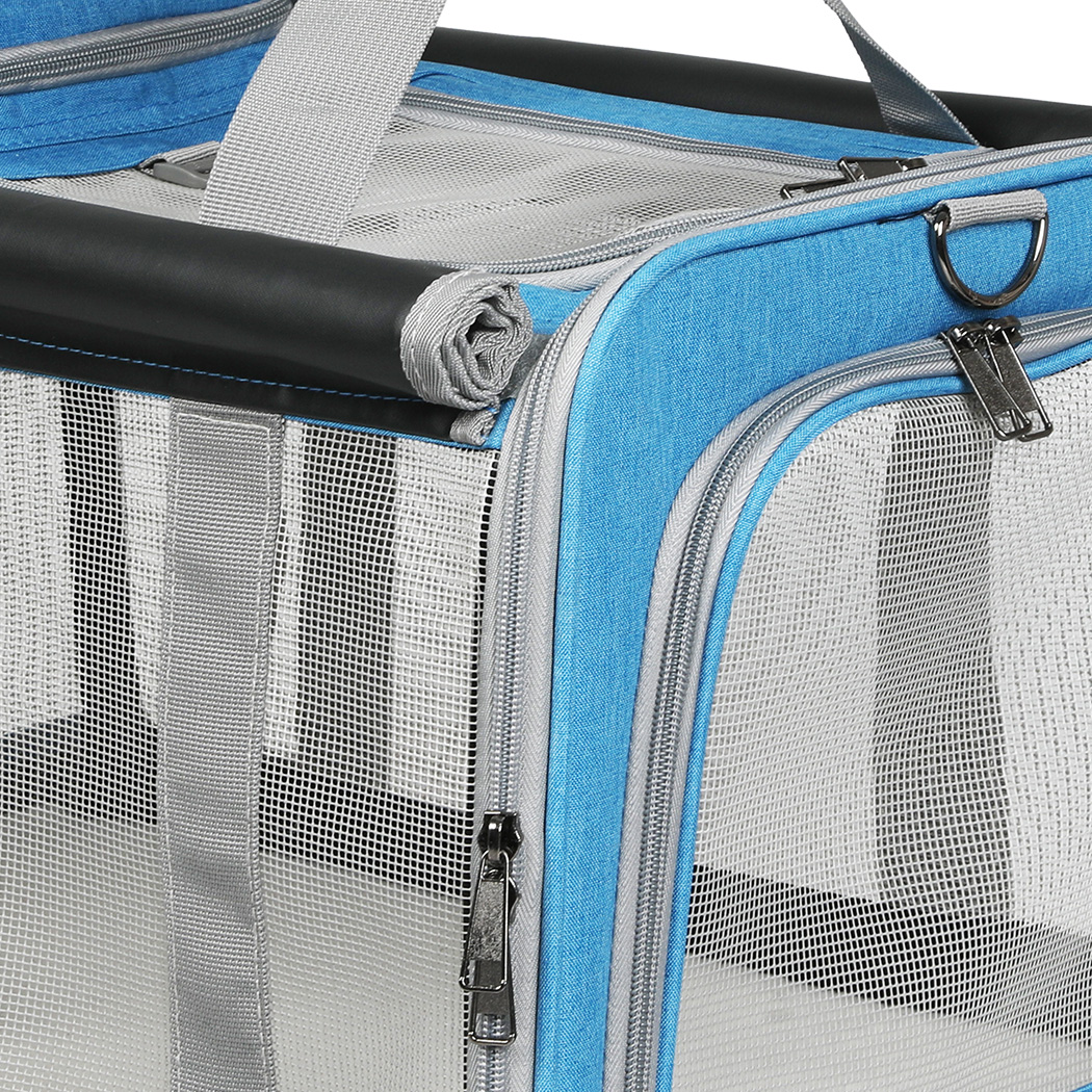 Pawz 3 in 1 Pet Soft Crate Dog Cat Carrier L Size Blue - Image 4
